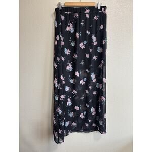 NWT Adam Levine Size XL Floral Maxi Skirt Lined Sheer Slit Y2K Girlhood Fairy